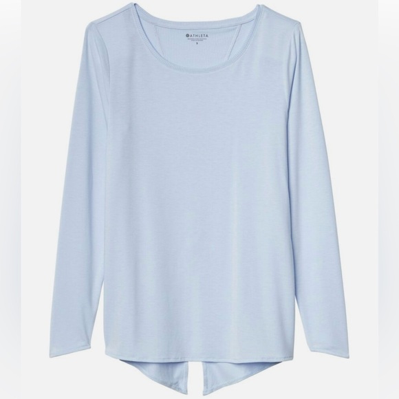 Athleta Tops - Athleta Essence Long Sleeve Top Pale Blue Size Large